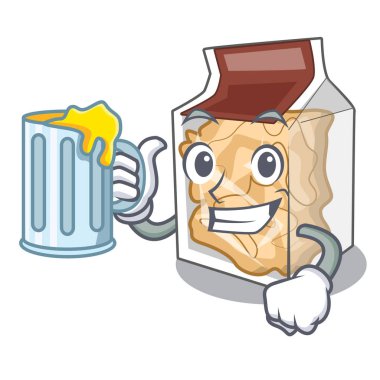 With juice pork rinds in the mascot shape