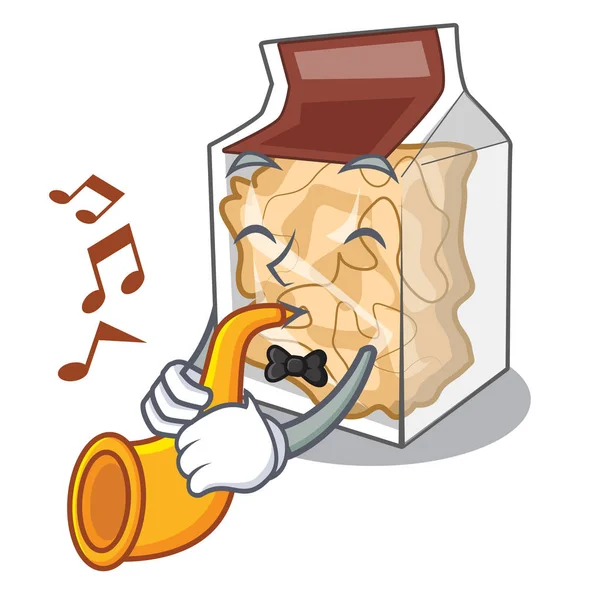 With trumpet pork rinds in the mascot shape — 스톡 벡터
