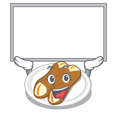 Up board cannoli maskot plaka üzerinde servis edilir