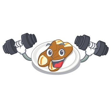 Fitness cannoli maskot plaka üzerinde servis edilir