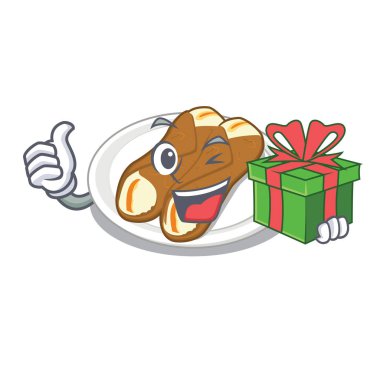 With gift cannoli isolated with in the character
