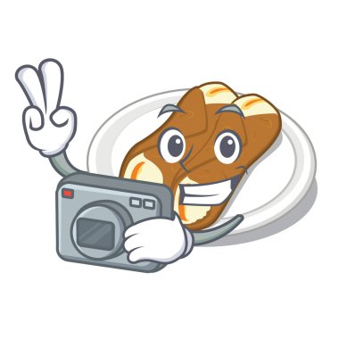 Fotoğrafçı cannoli karakter ile izole