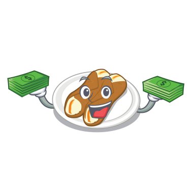 With money bag cannoli isolated with in the character