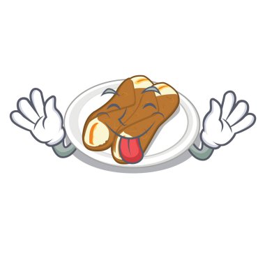 Bir karikatür şeklinde cannoli dışarı Dil