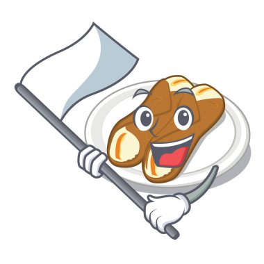 With flag cannoli in the a cartoon shape