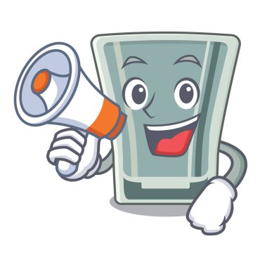 With megaphone shot glass isolated with the mascot