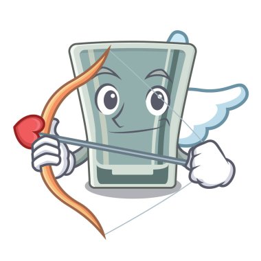 Cupid çekim cam maskot ile izole