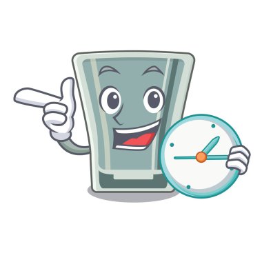 With clock shot glass in the cartoon shape