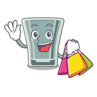 Karikatür şeklinde alışveriş atış cam