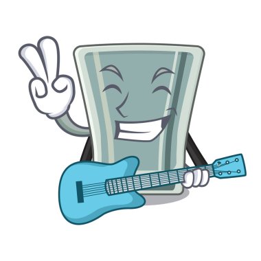 With guitar shot glass character in the fridge
