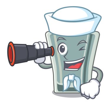 Buzdolabında dürbün atış cam karakteri ile Denizci