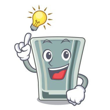 Ahşap karikatür masada bir fikir çekim cam var