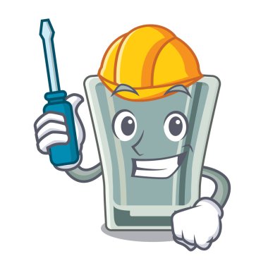 Ahşap karikatür masada otomotiv shot cam