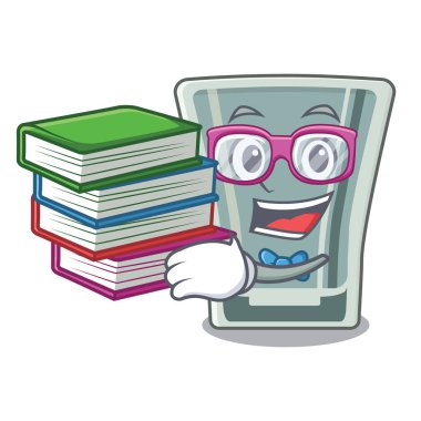 Ahşap karikatür masada kitap çekim cam ile Öğrenci