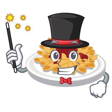 Sihirbaz makarna karikatür ile izole