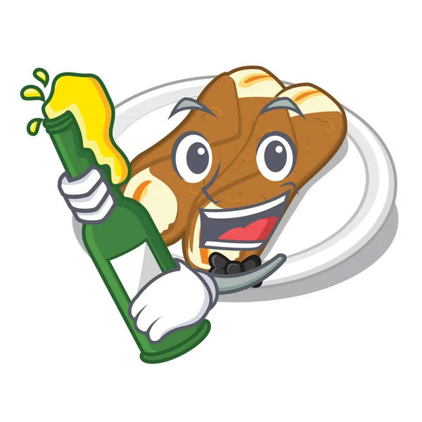 With beer cannoli in the a cartoon shape — 스톡 벡터