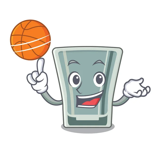 Con vaso de baloncesto aislado con la mascota — Vector de stock