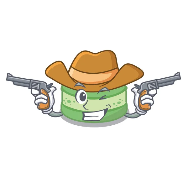Bolo de pistácios de cowboy no desenho animado do disco —  Vetores de Stock