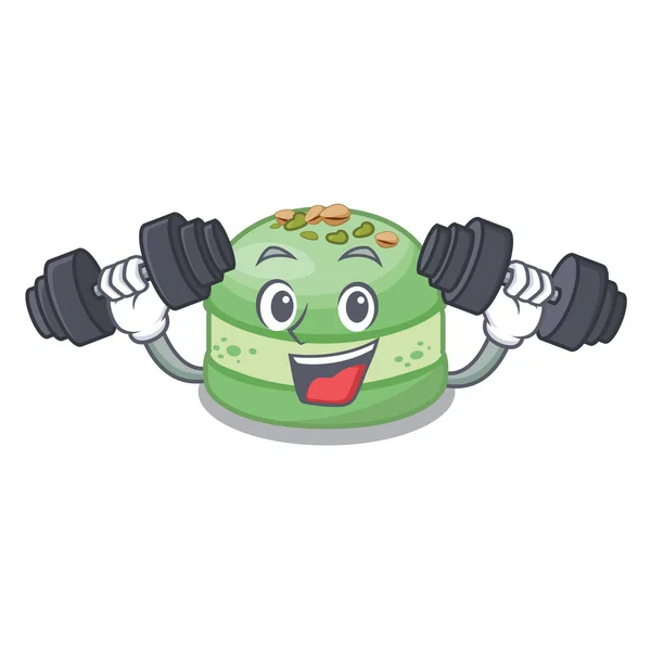 Fitness-Pistazienkuchen in der Untertasse Cartoon — Stockvektor