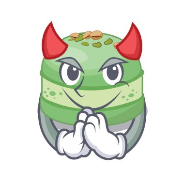 Şeytan antep fıstığı kek karakteri izole