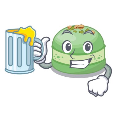 Karakterde izole edilmiş şam fıstıklı pasta