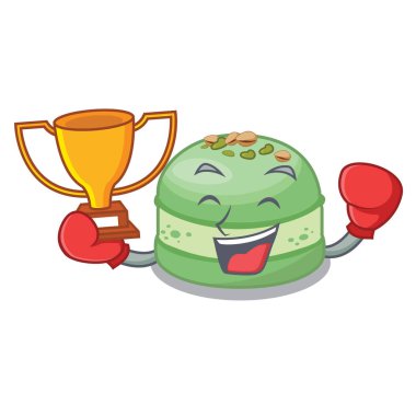 Maskot şeklinde boks kazanan antep fıstığı kek