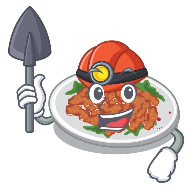 Bir karikatür kase içinde Madenci susam tavuk