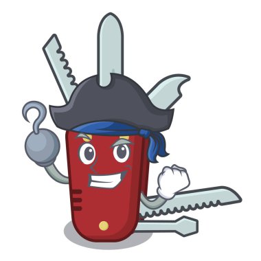 Korsan penknife maskot ile izole