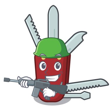 Ordu penknife maskot ile izole