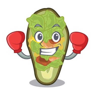 Boks karikatür ile izole avokado dolması