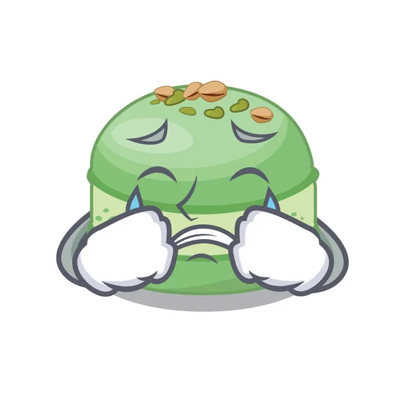 Kue pistachio menangis terisolasi dalam karakter - Stok Vektor
