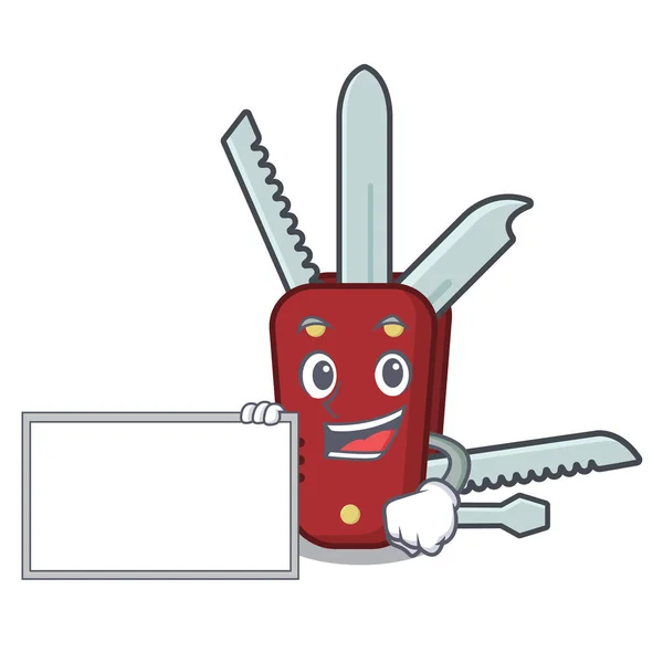 With board penknife isolated with in the mascot — 스톡 벡터