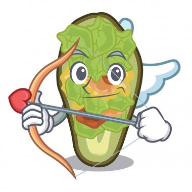 Cupid dolması avokado karikatür ile izole