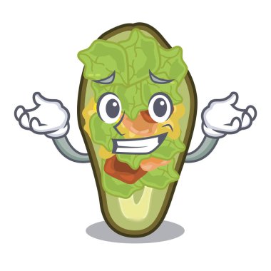 Çizgi film kasesinde servis edilen sırıtan avokado dolması