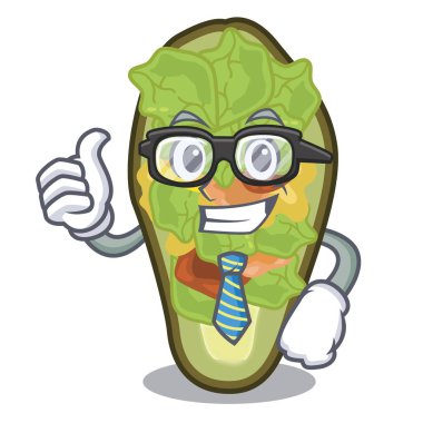 İşadamı avokado karikatür kase servis dolması