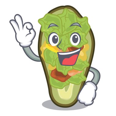 Tamam avokado karikatür kase servis dolması