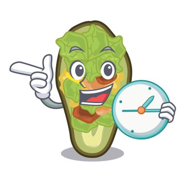 Çizgi film kasesine doldurulmuş saat avokadosuyla.