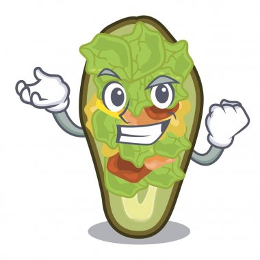 Başarılı avokado karikatür kase servis dolması