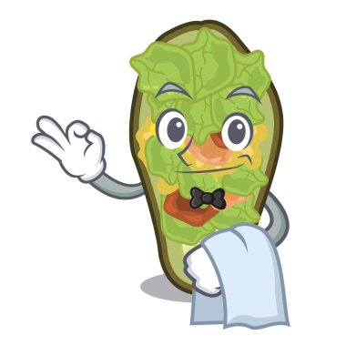 Garson bir karakter panosunda avokado dolması