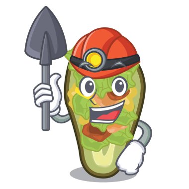 Bir karakter panosunda madenci doldurulmuş avokado