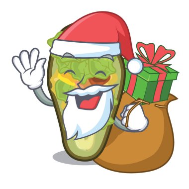 Hediye ile Santa maskot şeklinde avokado dolması