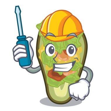 Maskot şeklinde otomotiv dolması avokado