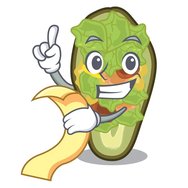 Karakter tahtasında doldurulmuş avokado menüsüyle