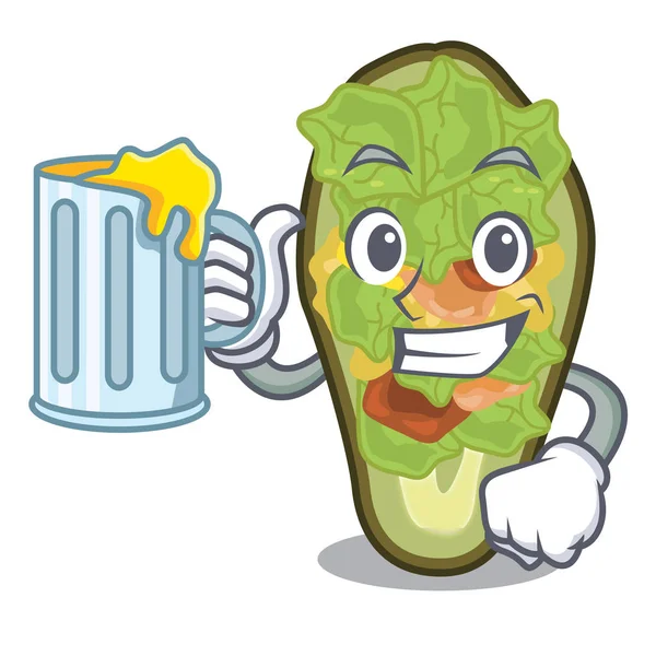 Karakter tahtasına meyve suyu doldurulmuş avokadoyla