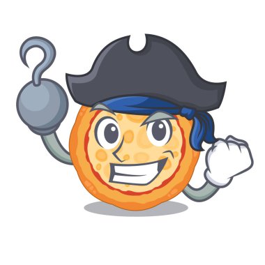 Korsan peynir pizza karikatür tahtasında servis