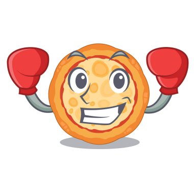 Boks peynirpizza karikatür tahtası nda servis