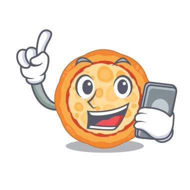 Çizgi film tahtasında servis edilen peynirli pizzayla.