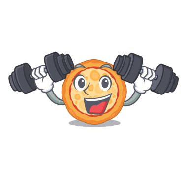 Fitness peynir pizza karikatür tahtası nda servis