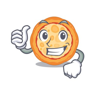 Başparmak kadar peynir pizza maskot ile izole