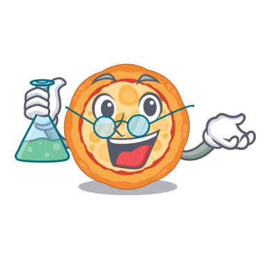 Profesör peynir pizza maskot ile izole